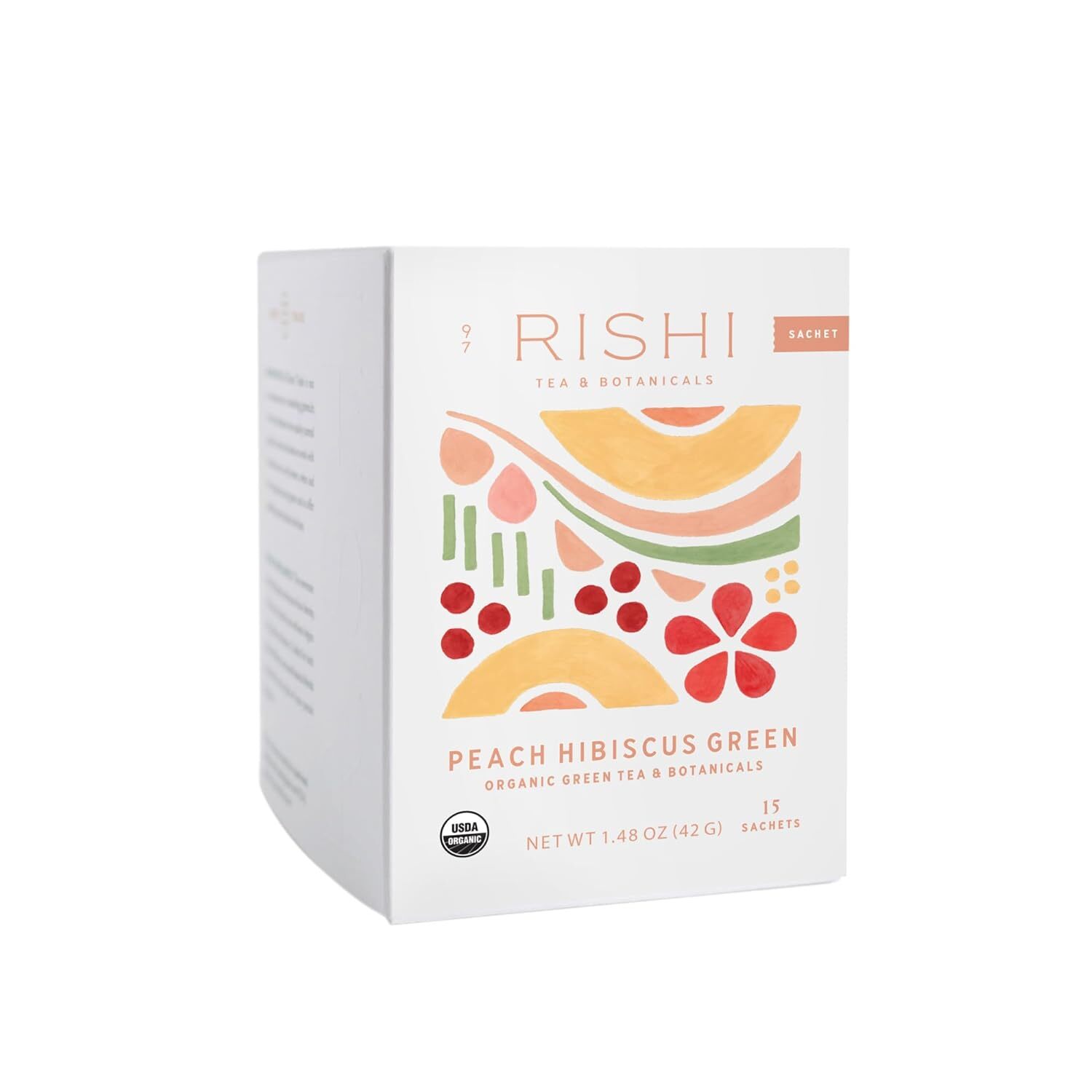 RISHI Organic Peach Hibiscus Green Tea Sachets