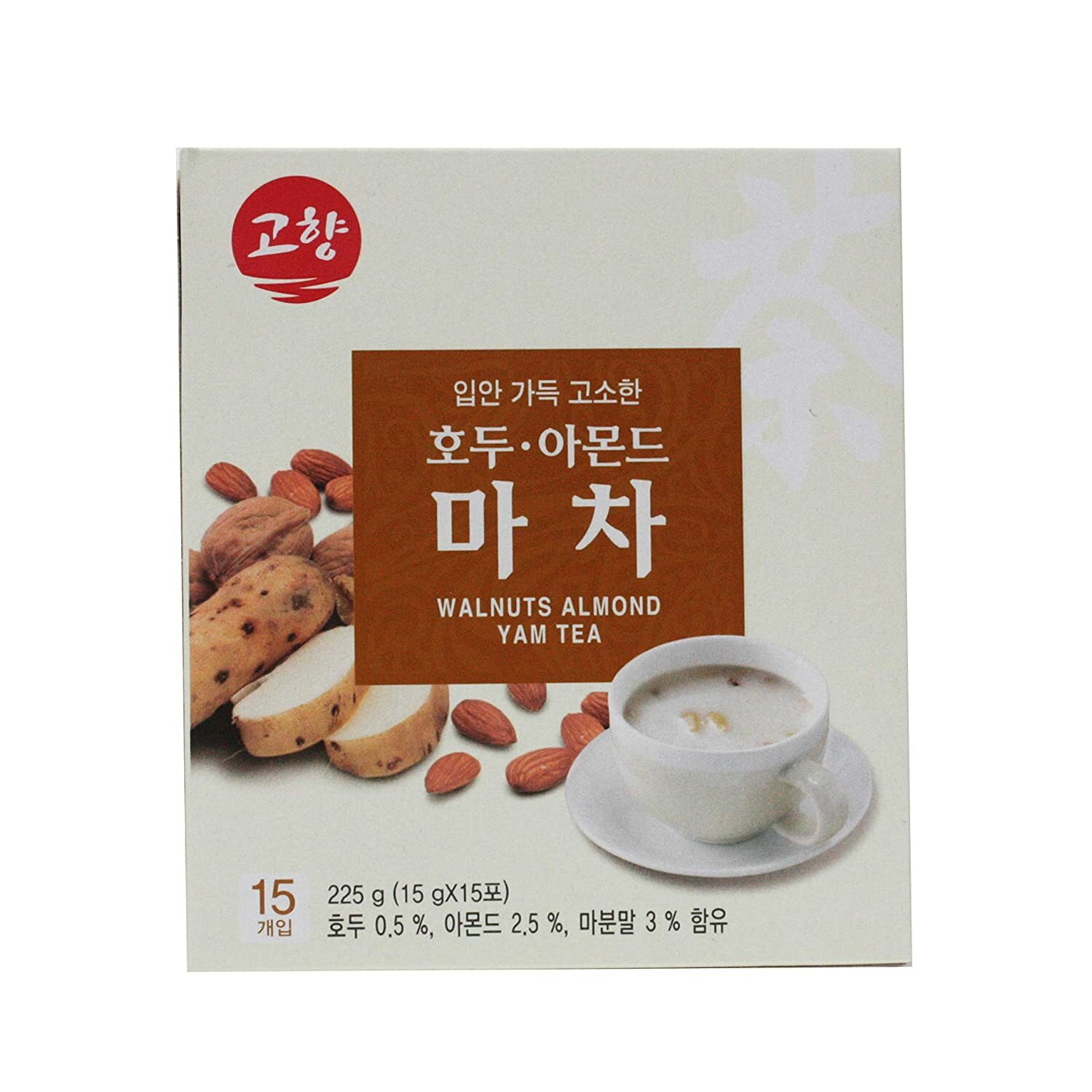 GOHYANG KOREAN Traditional Walnut Almond Yam Tea_15g x 15 Bags_Product of Korea