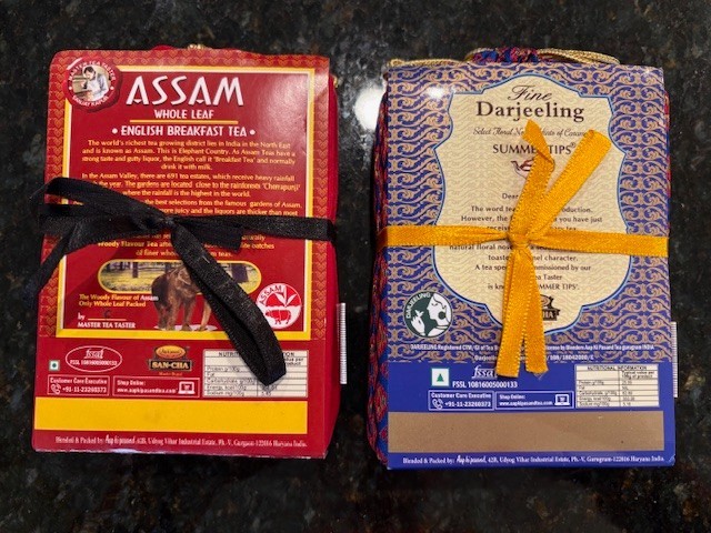 2 SAN-CHA Teas: 100mg Fine Darjeeling & 100mg Assam English Breakfast Loose Leaf