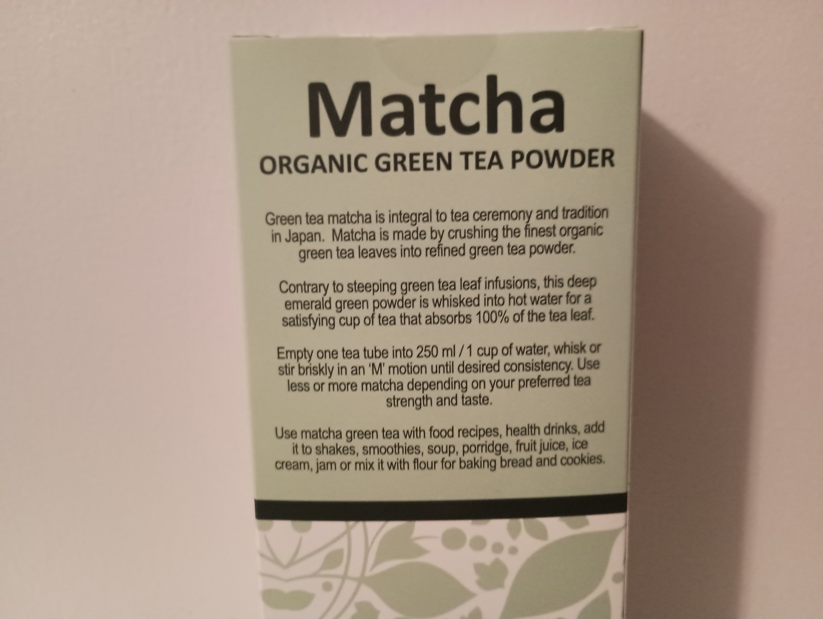 Harmony® Pure Organic Matcha Green Powder on-the-go Tea Tubes 80 Ct Box 10/2027