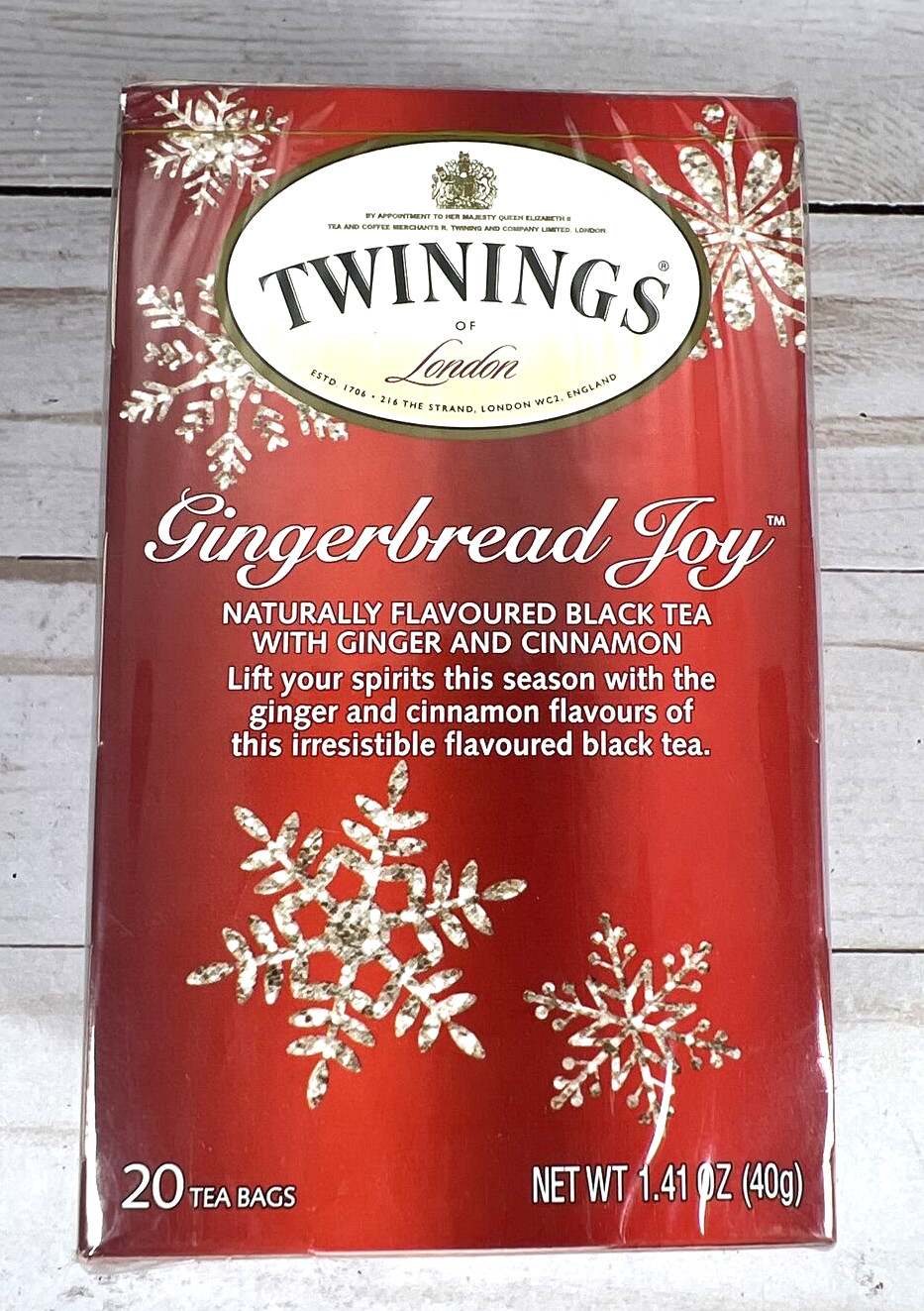 Twining’s GINGERBREAD JOY Black Tea 20 Bags Ginger & Cinnamon 3Pack BB:9/13/2026