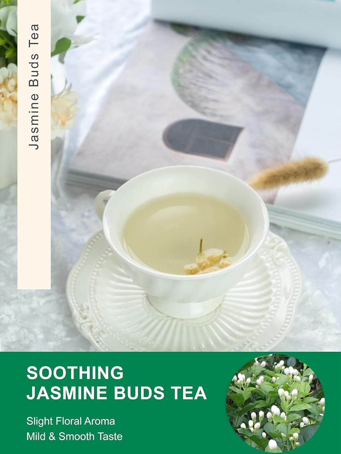 3.5oz Caffeine-Free Jasmine Tea Buds – Perfect for Baking & Herbal Teas