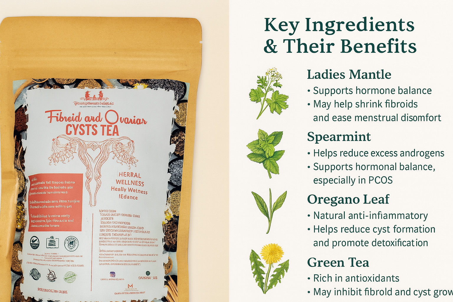 Fibroids and Ovarian Cysts TEA. POWERFUL JAMAICAN DETOX AND CLEANSE HERB TEA