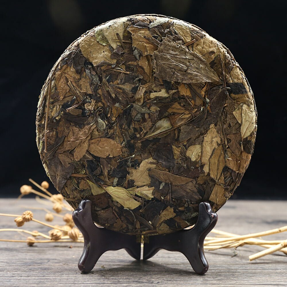 HelloYoung Bai Cha 340g Ancient Tree Shou Mei White Tea Cake Calming Daily