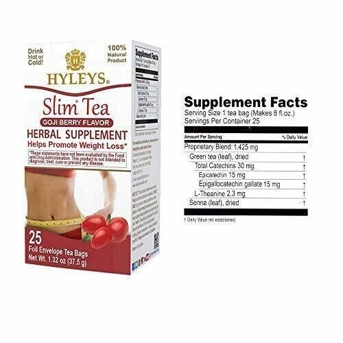 Hyleys Slim Green Tea Goji Berry Flavor (25 Tea Bags)