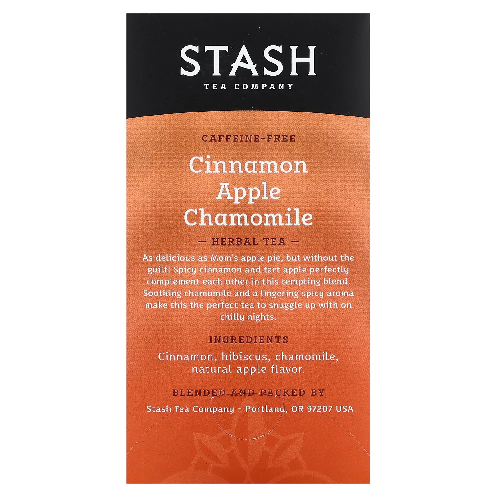 Herbal Tea, Cinnamon Apple Chamomile, Caffeine Free, 20 Tea Bags, 1.4 oz (40 g)