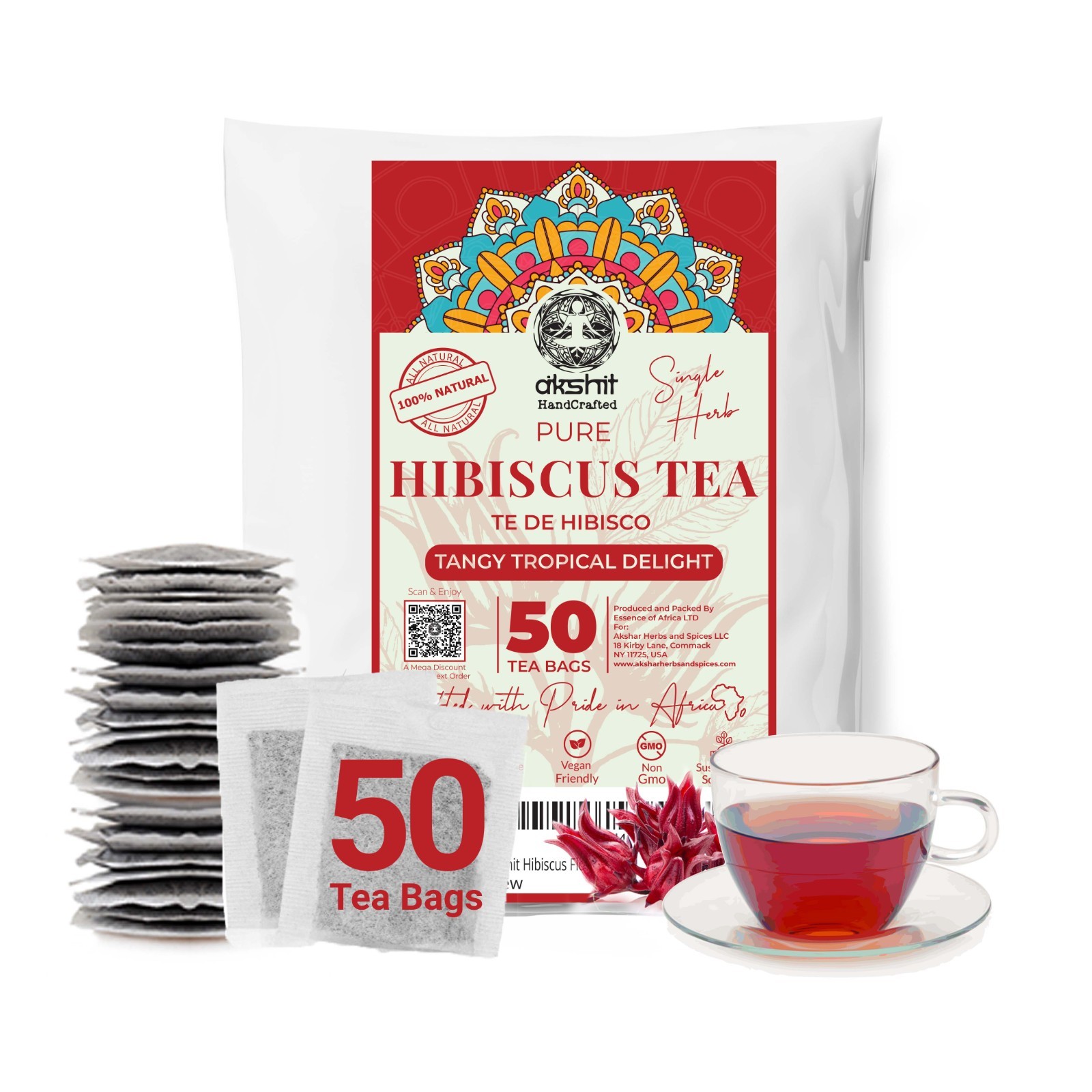 75Bolsitas De Té De Hibisco, Té De jamaica, Té De Flor De Hibisco, Té De Hibisco