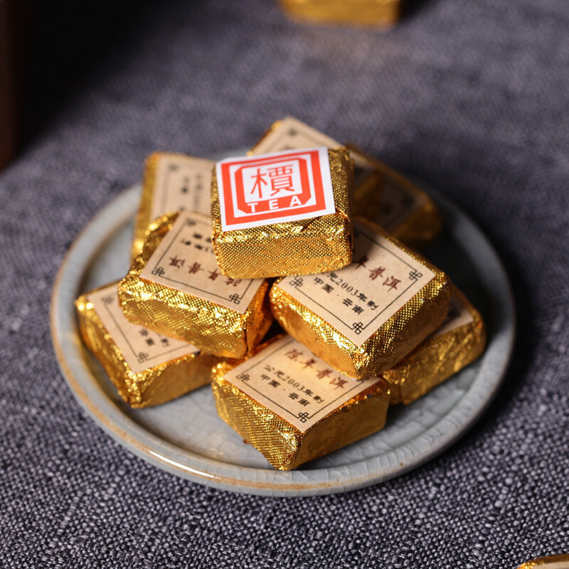Yunnan ‘Jia’ Word Mini Tea Ripe Pu’er Brick Made By 2003 Old Puer Shu Puerh Tea