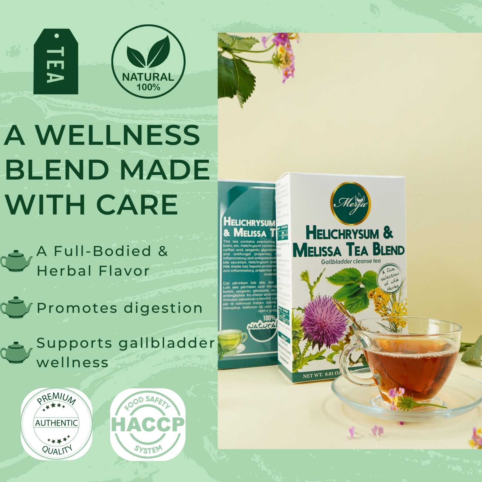 Helichrysum & Melissa Tea – Gallbladder Cleanse – Loose Tea – 100% Natural Tea