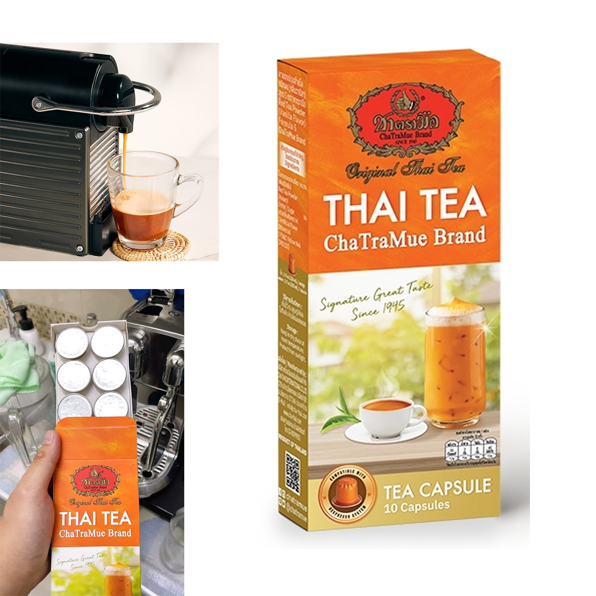 10 capsules/Box Thai Milk Tea Nespresso Capsule Hot Iced Cha Tra Mue ChaTraMue