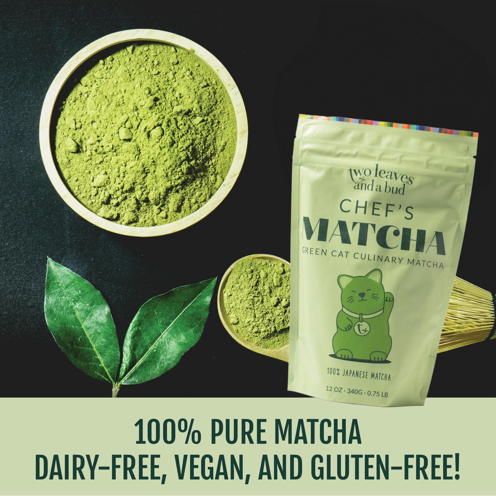 Two Leaves and a Bud Chef’s Matcha Green Tea, 100% Japanese Culinary Matcha P…