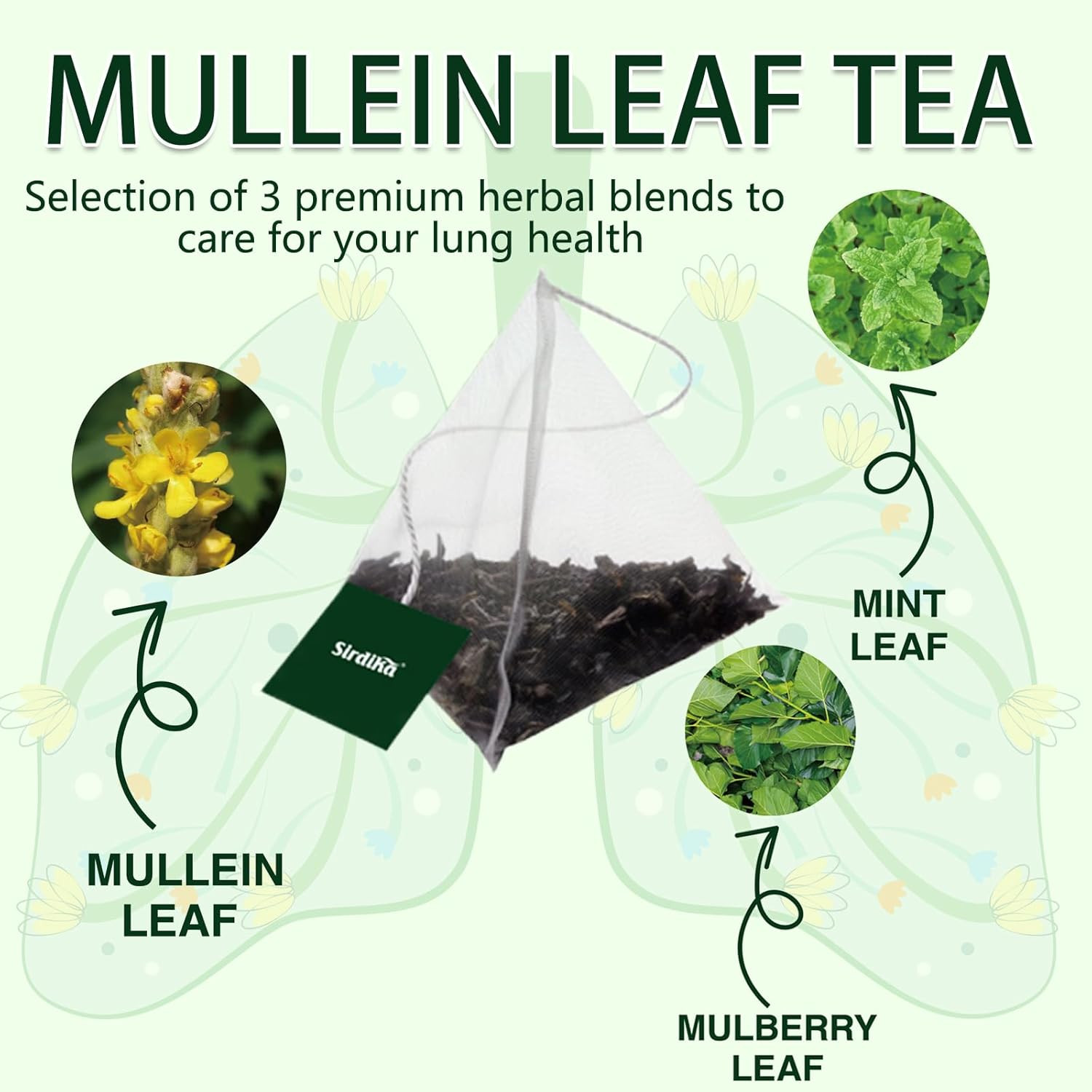 Mullein Tea Bags for Lungs – 20 Teabags (2.47Oz/70G), 100% Pure Natural Premium