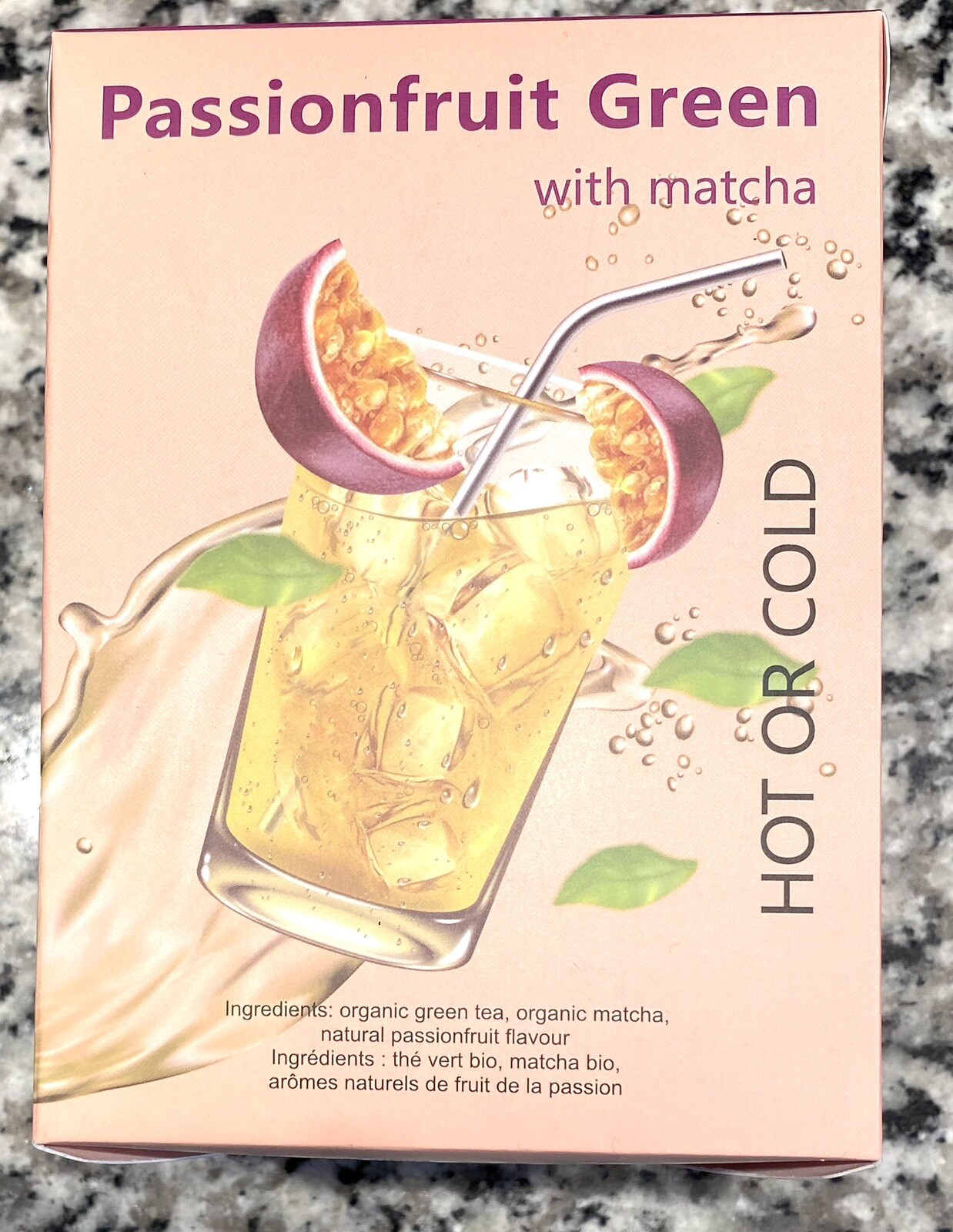 ICED TEA Cold Brew PASSIONFRUIT GREEN w/ Matcha 25 Bags Harmony Organic