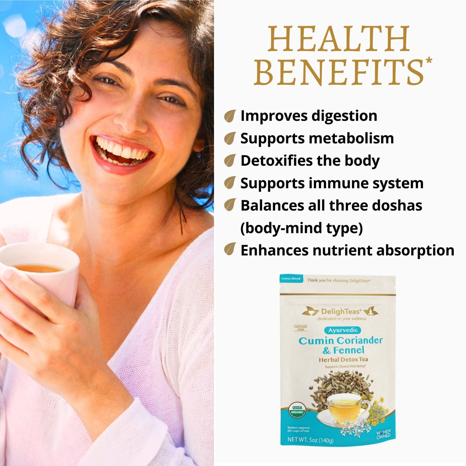 Ayurvedic Cumin, Coriander & Fennel Detox Tea – Loose Blend