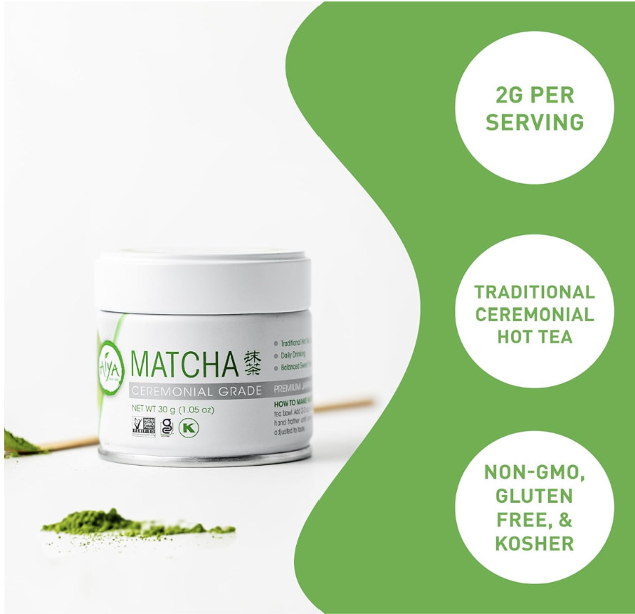 Aiya Japanese Premium Ceremonial Grade Matcha Green Tea 30g Tin Exp. 9/21/27
