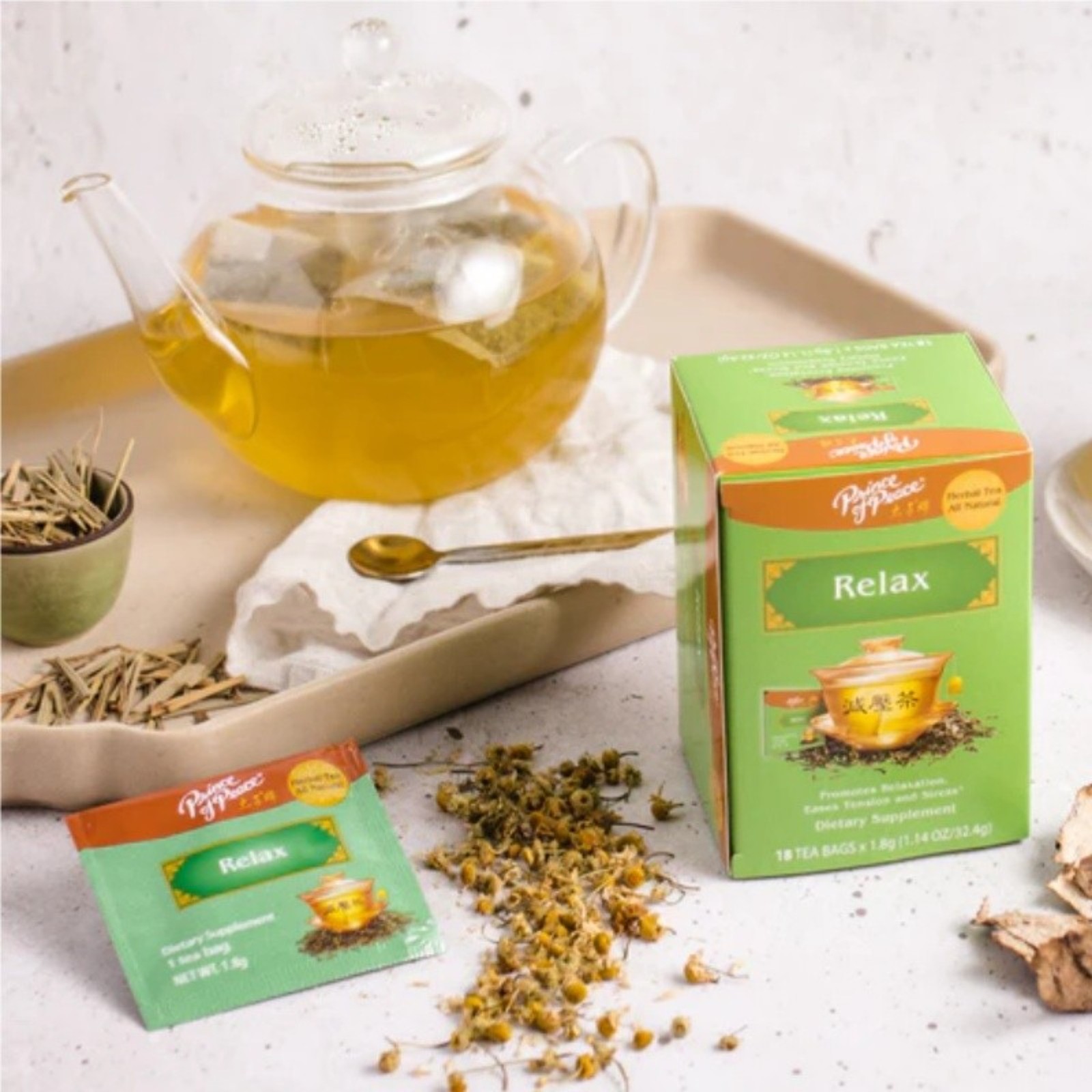 Relax Tea Herbal Tea-6 Boxes- 18 Tea Bags Each Box -Prince of Peace