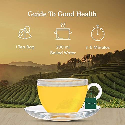 Vahdam Turmeric Ginger Herbal Tea 100 Count Caffeine Free Biodegradable Bags