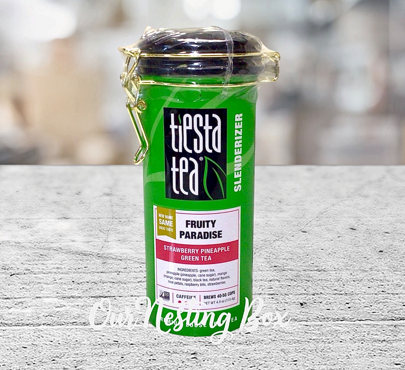 Tiesta Tea Fruity Paradise Strawberry Pineapple Green Tea Loose Leaf Tin Non-GMO