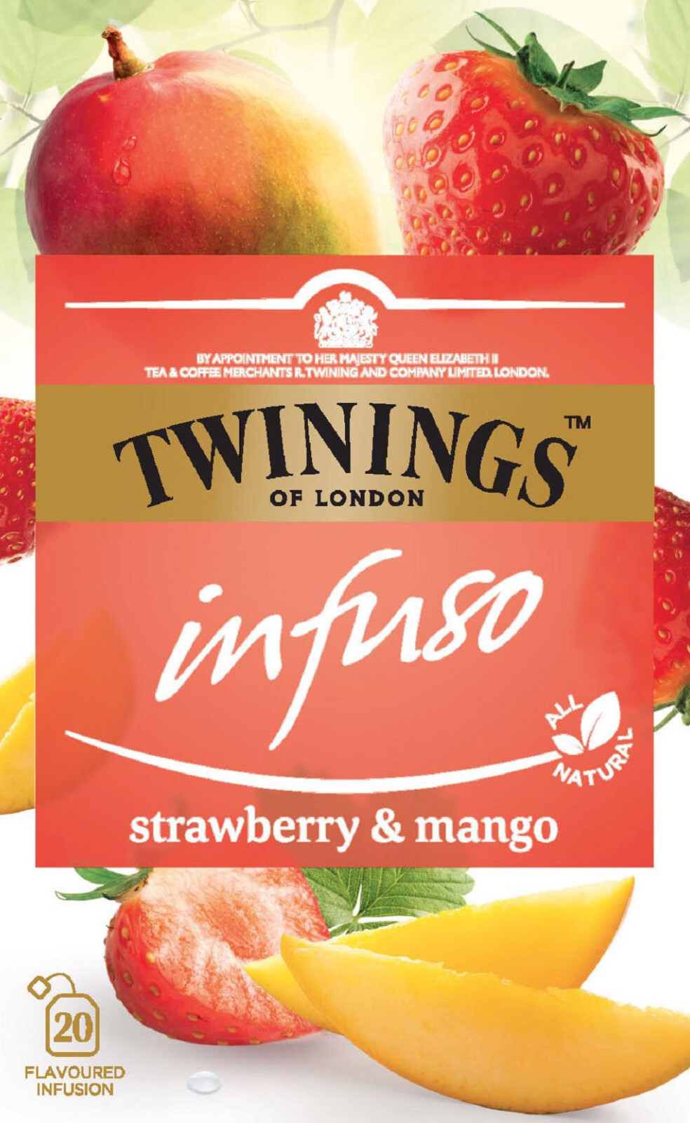 3 x TWININGS Infuso Strawberry & Mango Fruit Flavored Tea Box (60 servings)