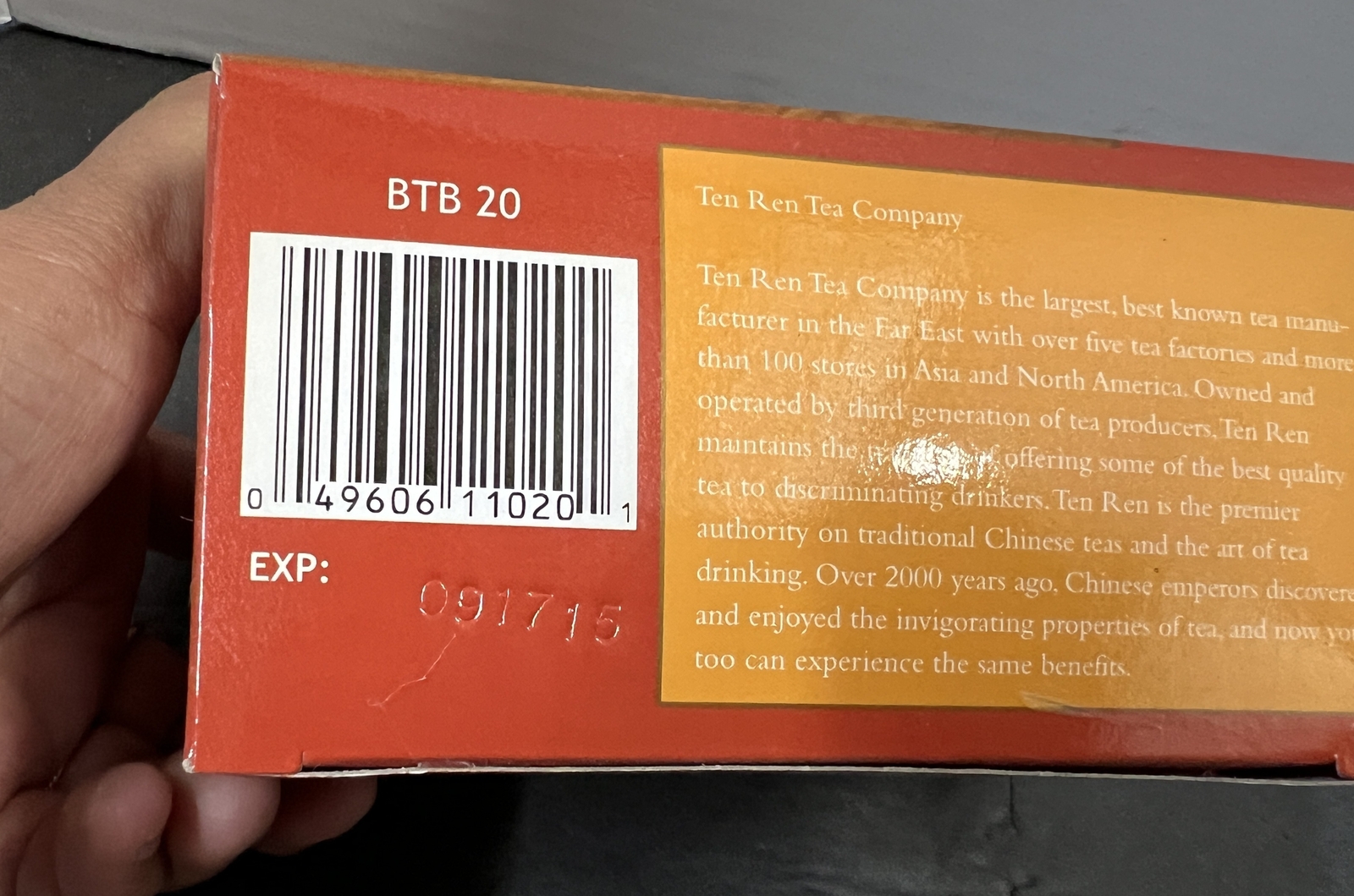 1 Pack Ten Ren Black Tea 20 Teabags Individually Sealed Tradition Chinese Series