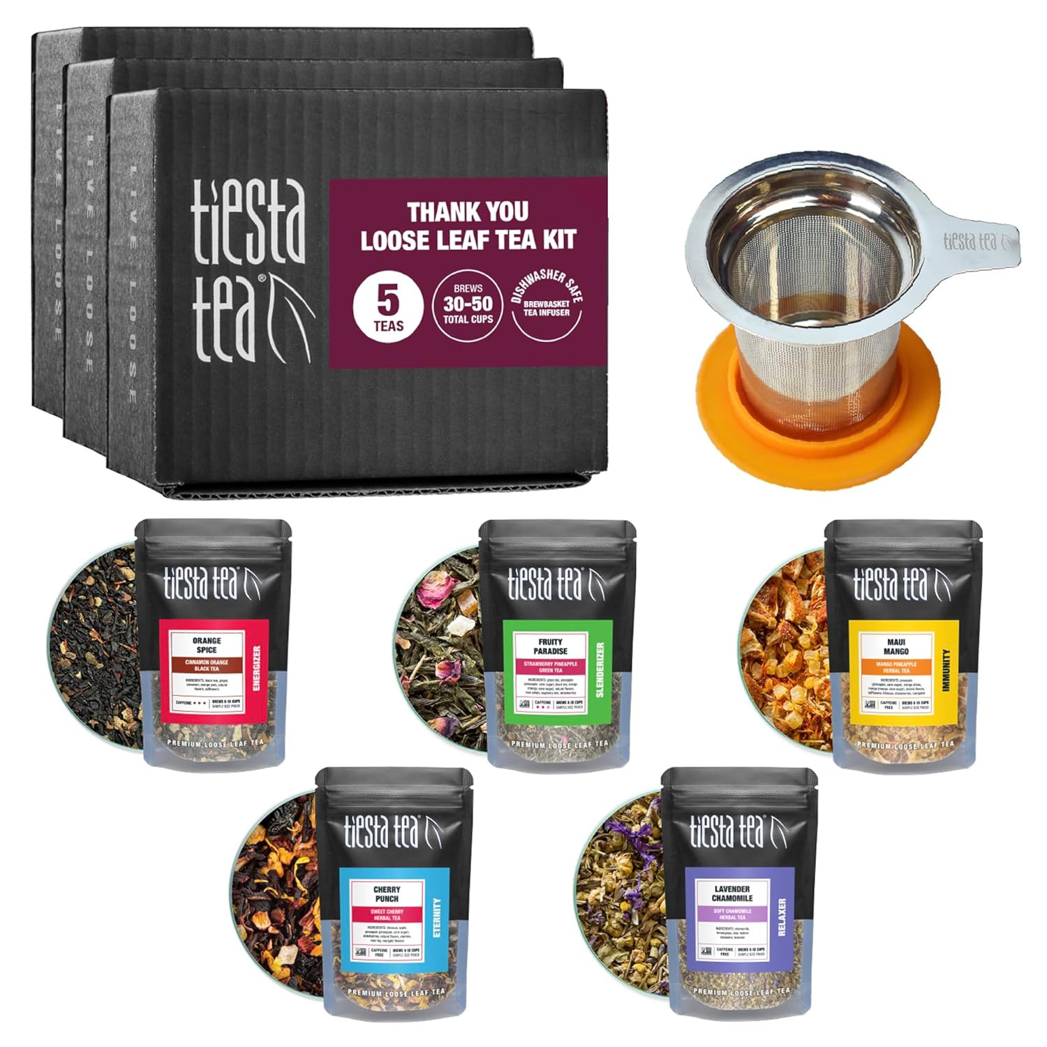 Thank You Variety Pack – 3 Loose Leaf Tea Kits, 150 Cups