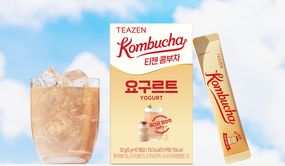 Teazen kombucha yogurt probiotic tea drink mix 30 sticks x2 with bottle K-food