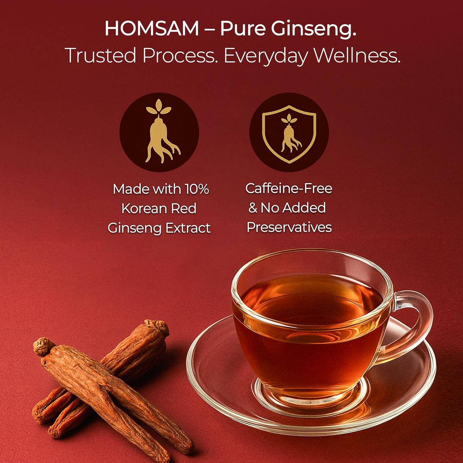 Korean Panax Red Ginseng Instant Tea 50 Sachets Ginseng Tea Bags Panax Ginseng