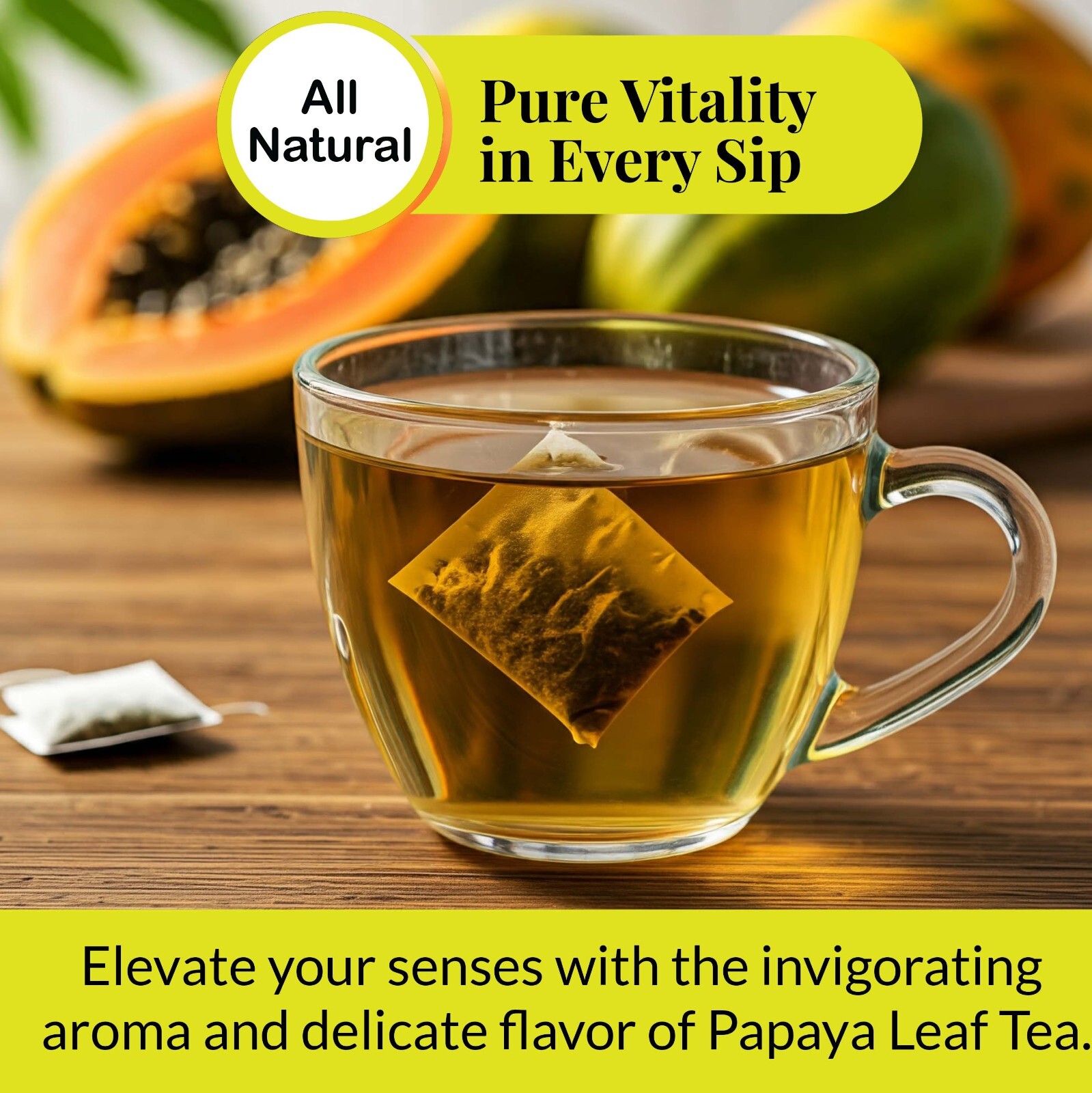 75 Papaya Tea Bags, Papaya Leaf Tea, Te De Hojas De Papaya, Herbal Tea