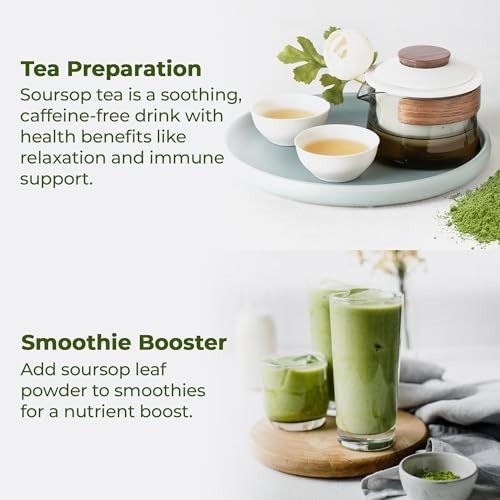 100% Pure Soursop Leaf Powder 4.5oz – Natural Graviola for Tea, Baking, Vegan, N