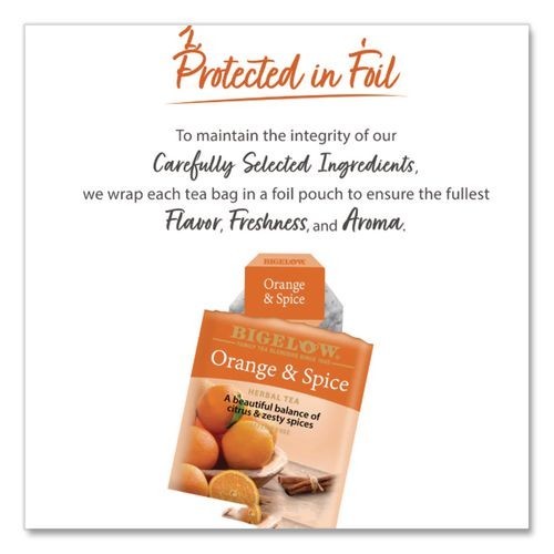 Bigelow Orange and Spice Herbal Tea, 28/Box, 3 Boxes/Pack