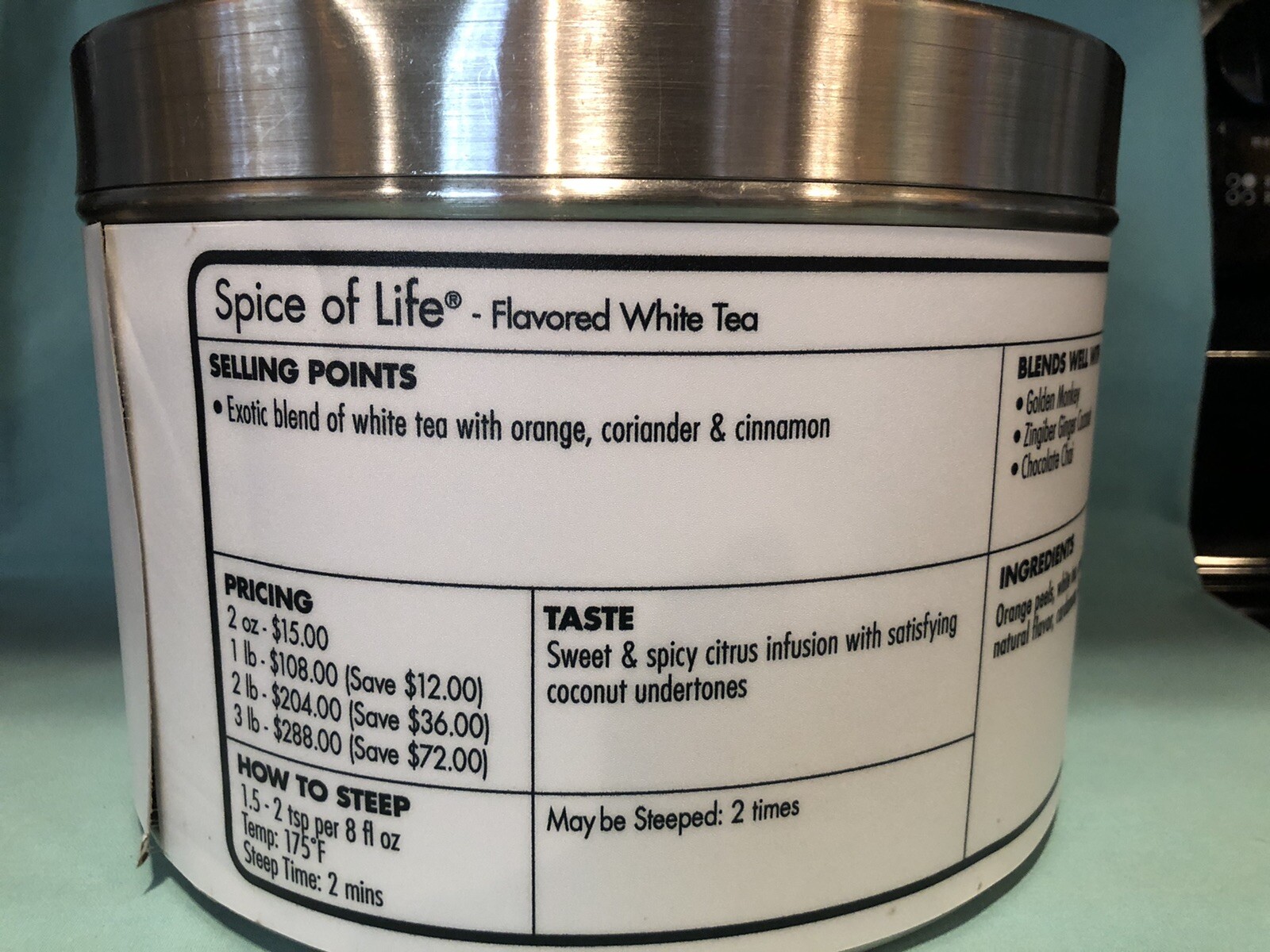 TEAVANA ** SPICE OF LIFE ** Loose Leaf Tea Fresh Sealed Packs Limited Stock