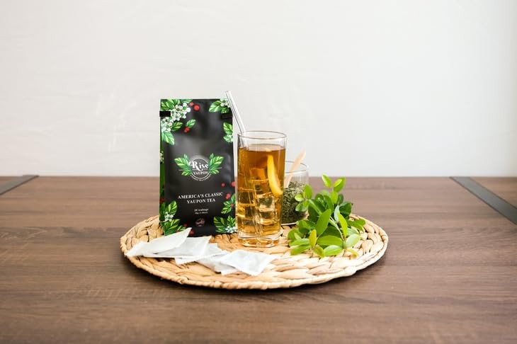 Rise Yaupon America’s Classic Yaupon Holly Tea, 20 Tea Bags, 1.06 oz, Made with