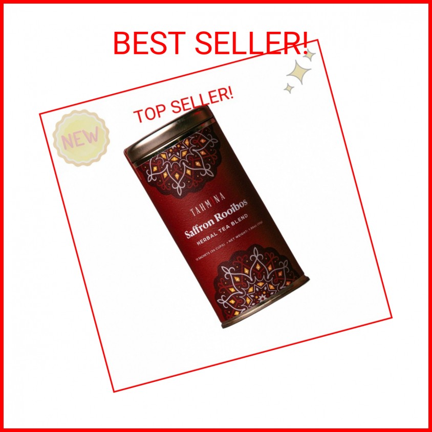 Tahmina Saffron Rooibos Caffeine Free Tea: South African Herbal Blend with Saffr