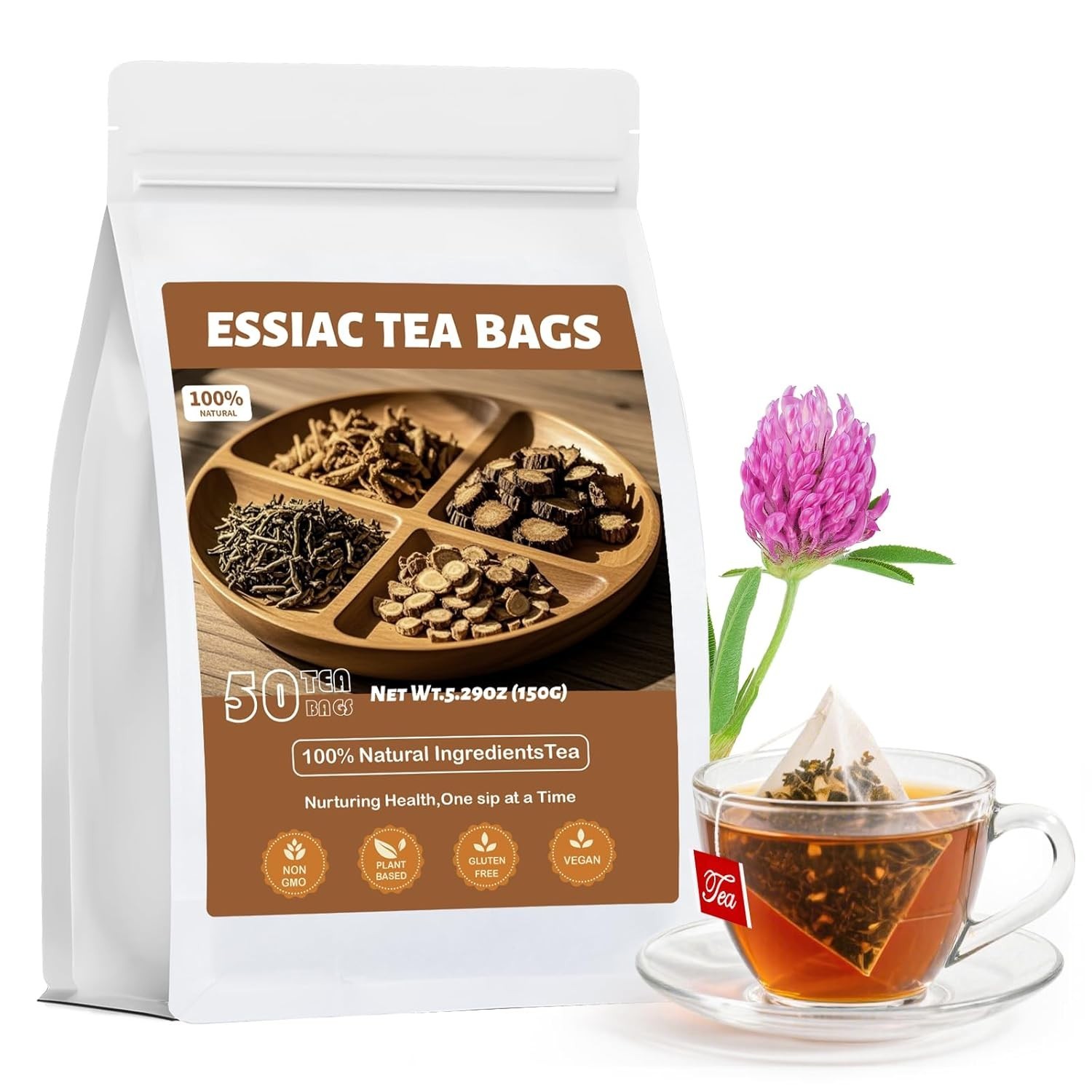 Essiac Tea, Premium Essiac Wellness Herbal Tea Bags with Slippery Elm Bark,