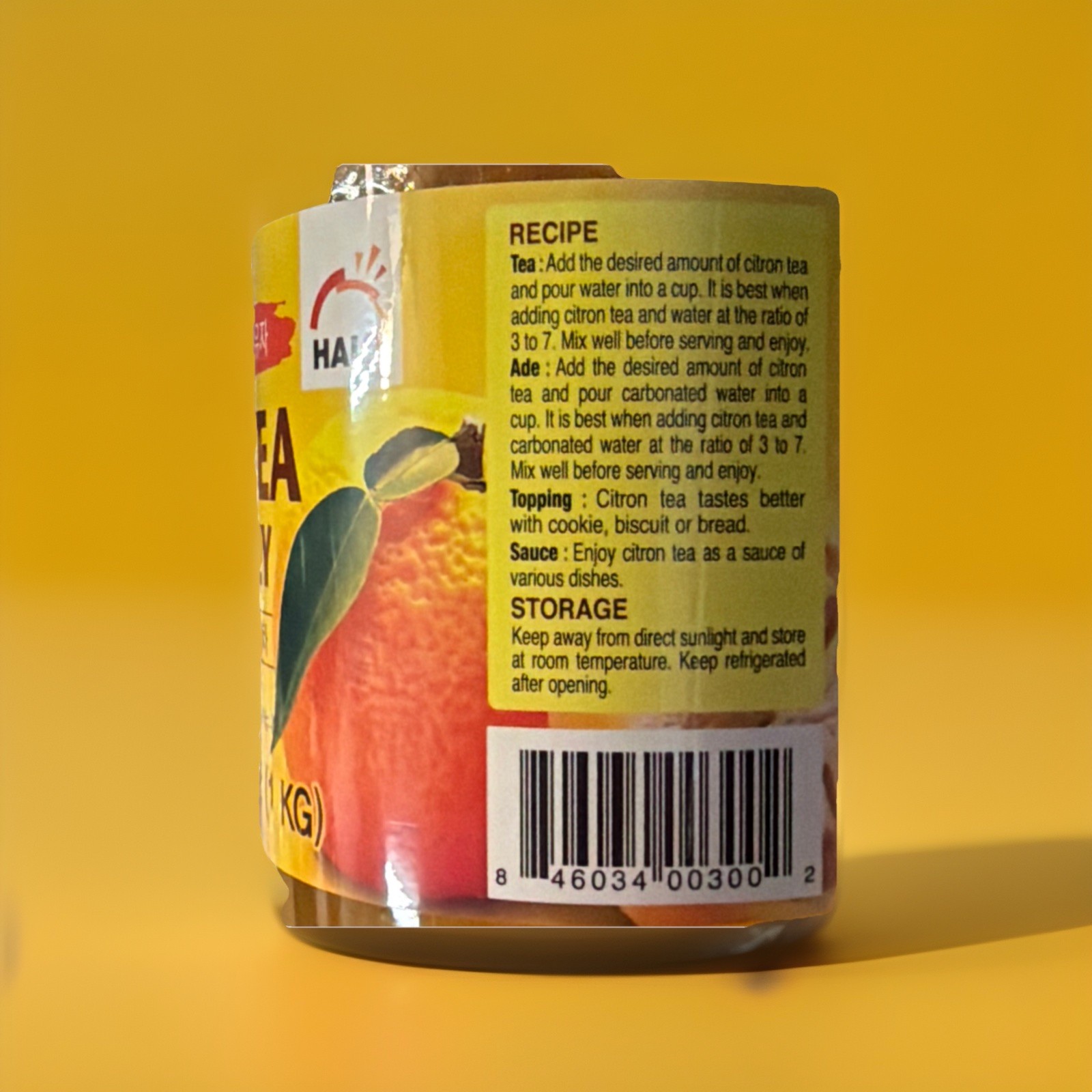 YUZA TEA With HONEY, Net Weight: 2.2 LB (1 KG), HAIO Brand, Item No. 1320101001
