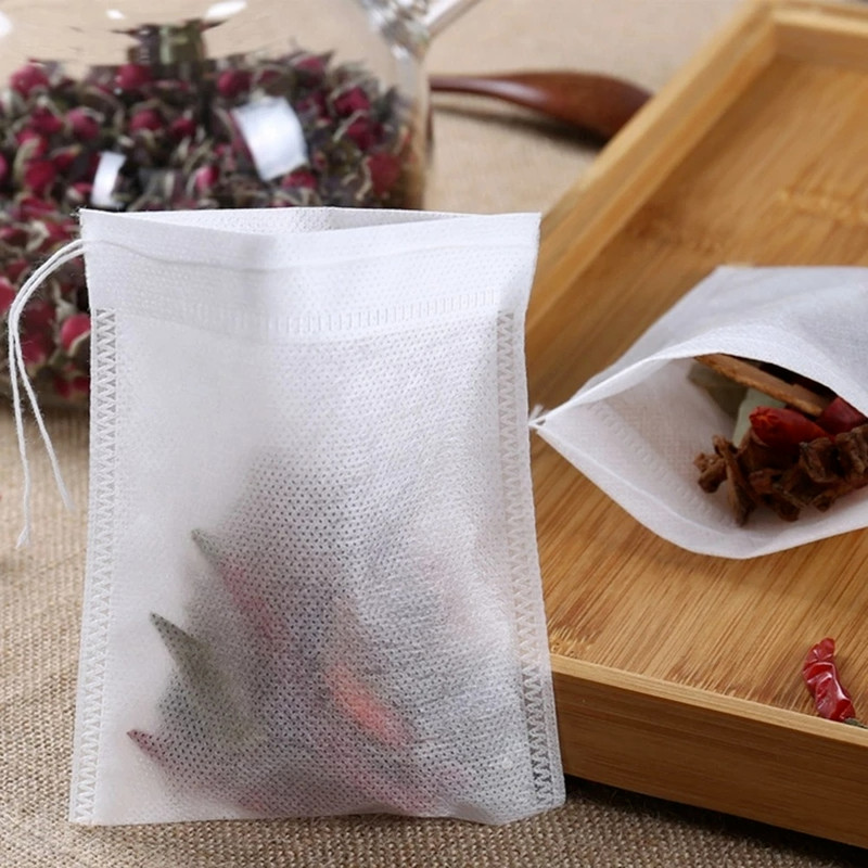 Non-woven Tea Filter Herb Loose Paper Empty Teabags Disposable Bag String LOT