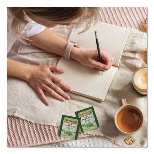 TWININGS Tea Bags, Pure Peppermint, 0.07 oz Tea Bag, 50/Box