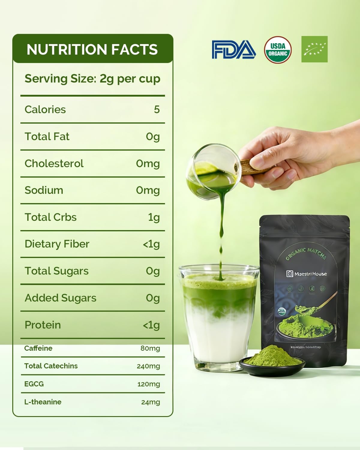 Maestri House Premium Matcha Green Tea Powder, First Harvest Culinary Grade, …
