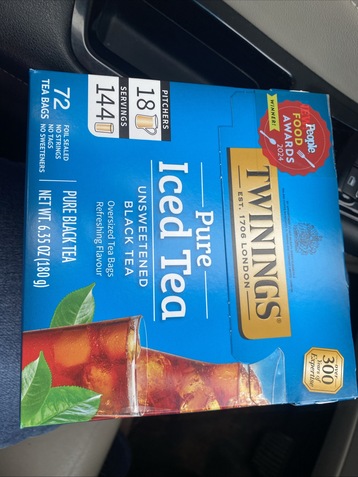 Twinings Pure Black Unsweetened Iced Tea Bags – 72 Count 07/27
