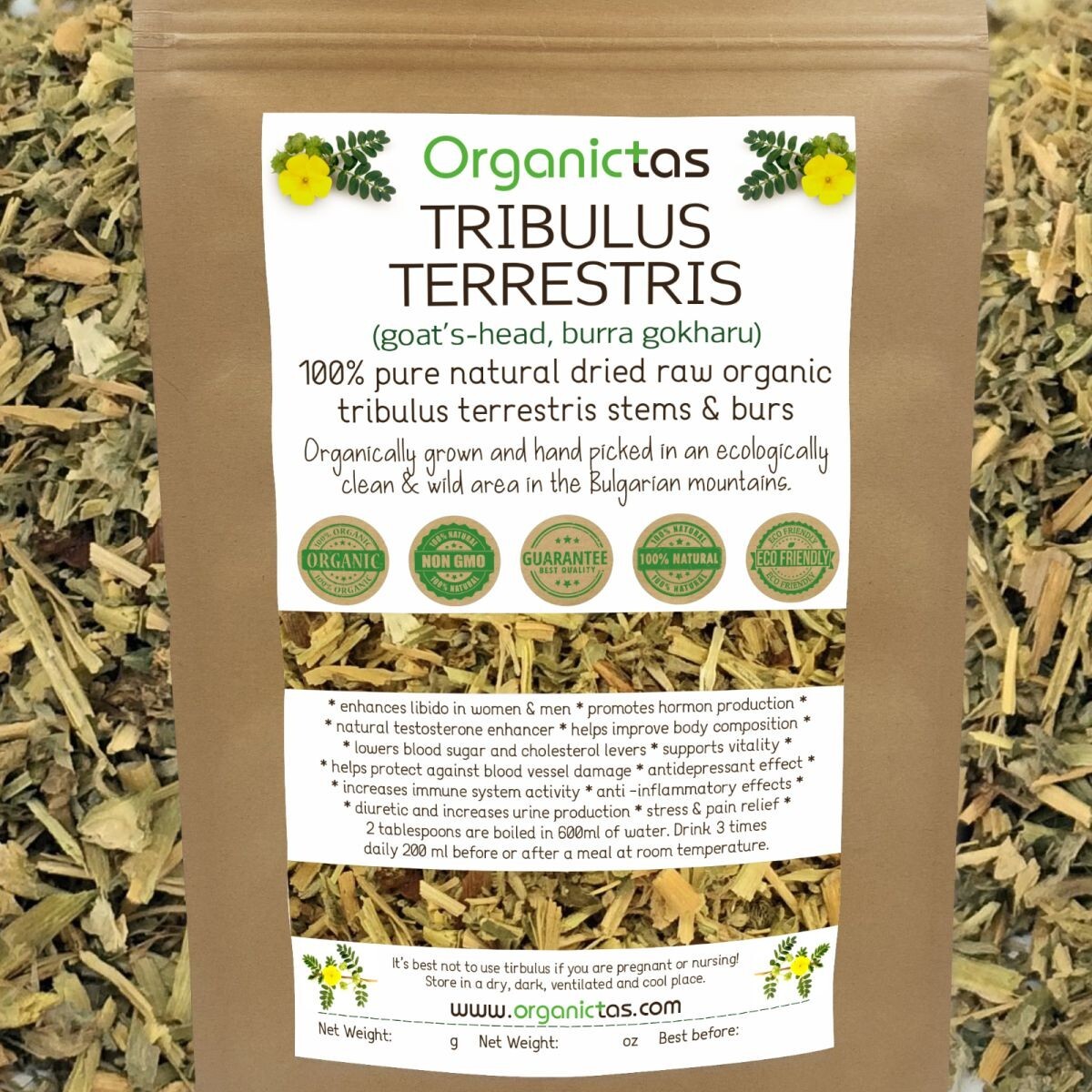 Organic TRIBULUS TERRESTRIS Tea – Best Premium Quality Tribulus Herbal tea 200 g