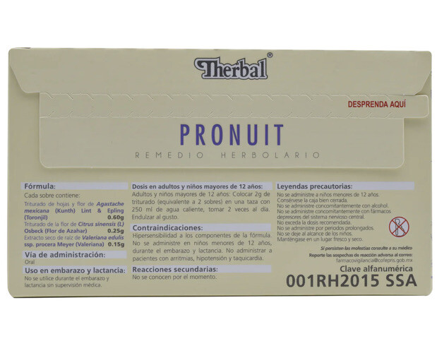 Te de toronjil con flor de azahar y valeriana 25 Tea Bags Pronuit Estres
