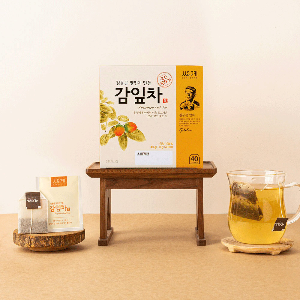 Korean Tea Set – Persimmon Leaf (40) + Red Ginseng Tangerine (20) | 60 Bags