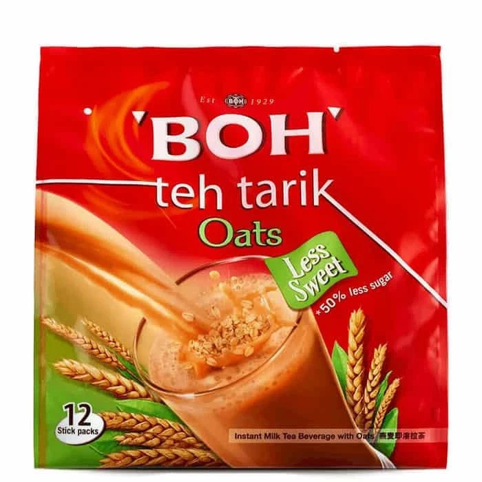 3 packs- Instant Tea Oats Less Sugar / Teh Tarik Oats 26g x 12s