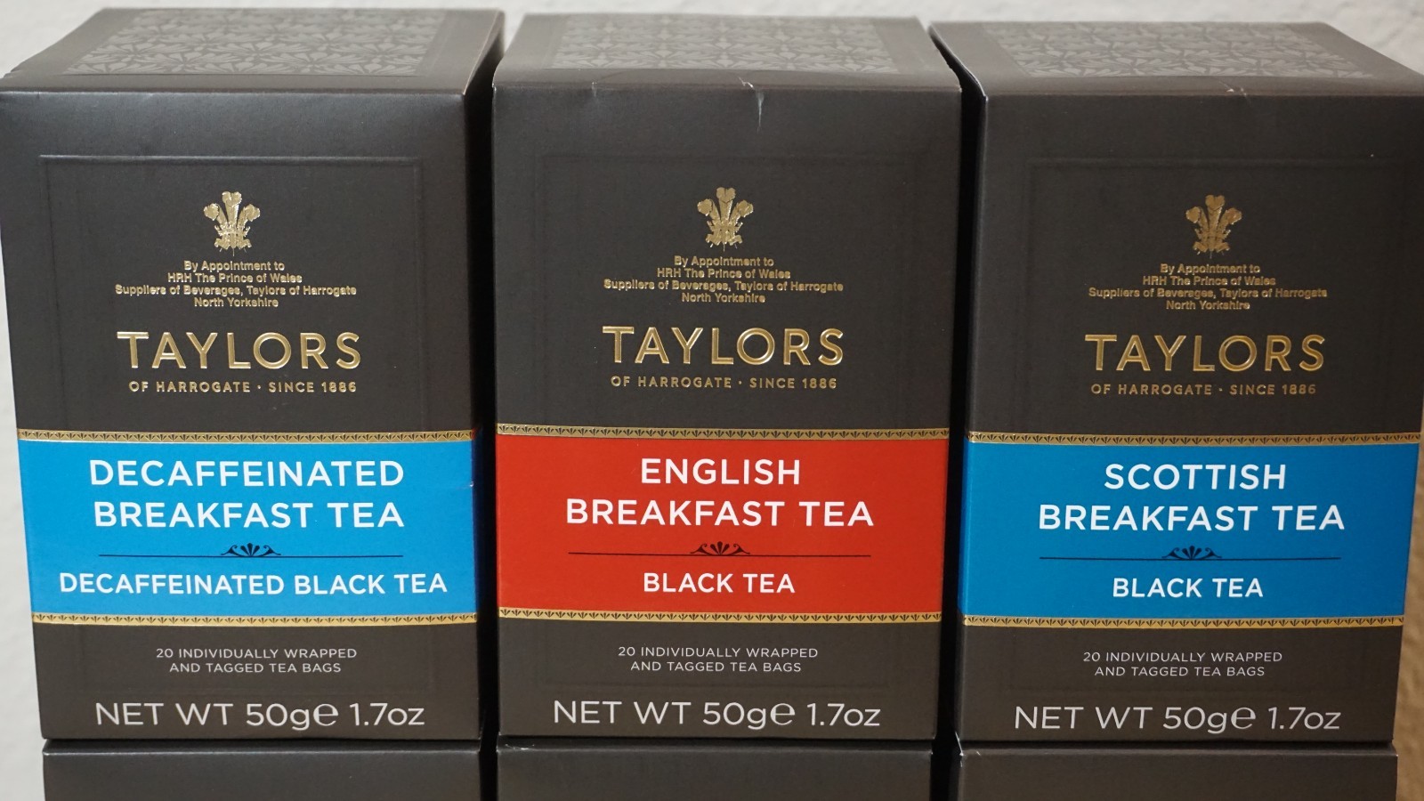 6x Taylors of Harrogate English Breakfast Black Tea 20 ct Decaf English Scottish