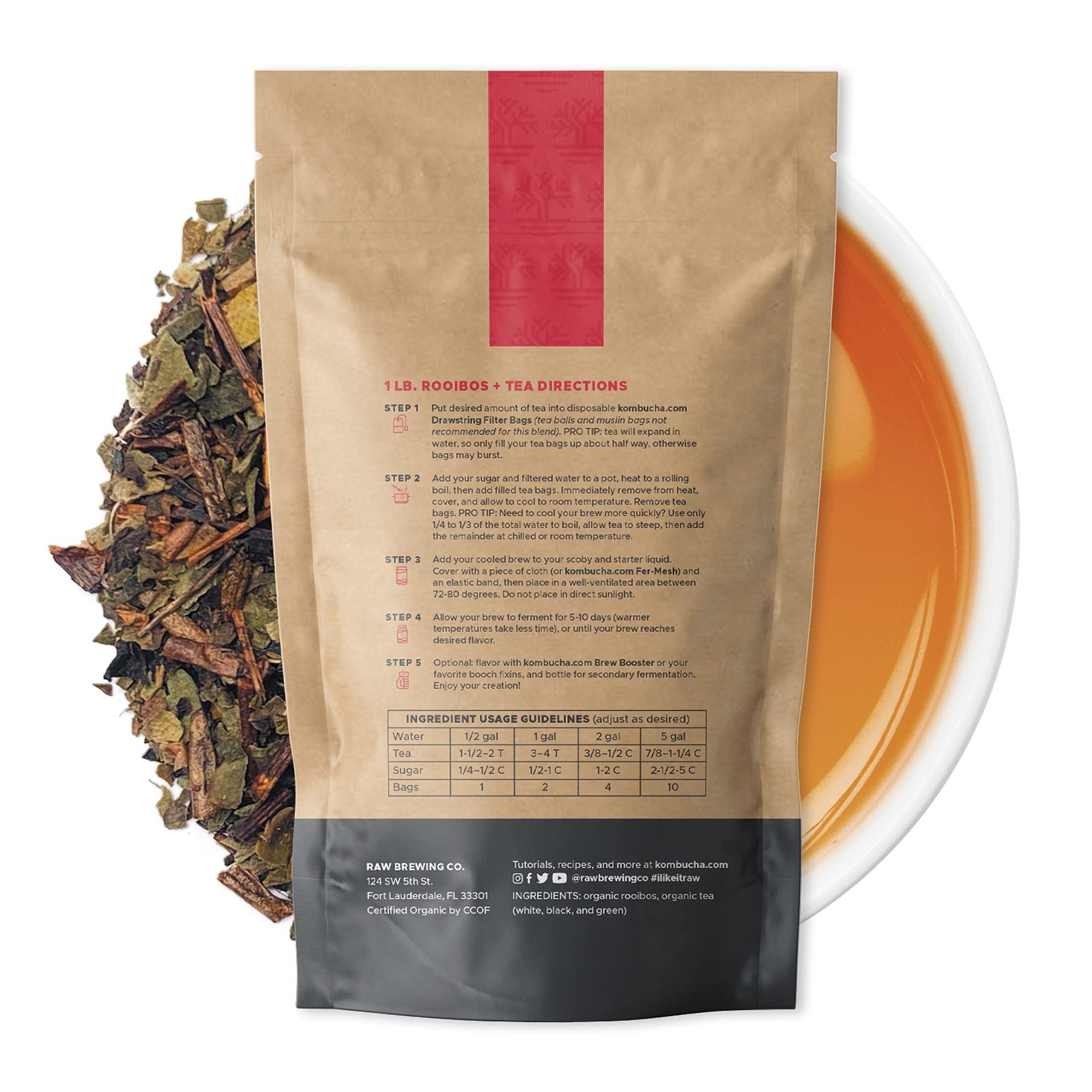 KombuchaCertified Organic Loose Leaf Tea – Kombucha Brewing Blends (Rooibos +…