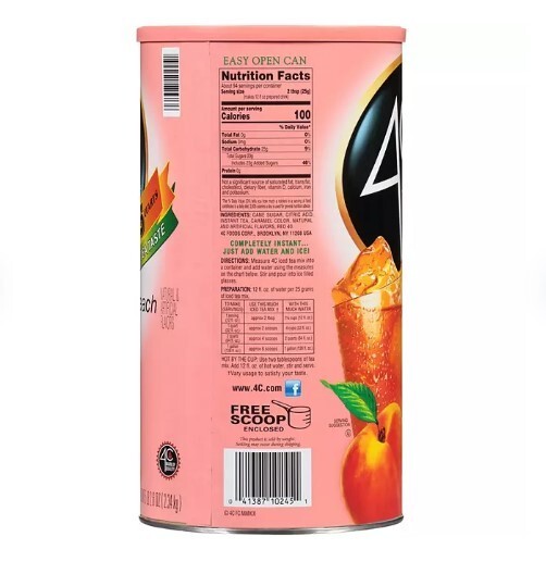 4C 35 QT Peach Iced Tea Mix (82.6 oz.)🍹 2x