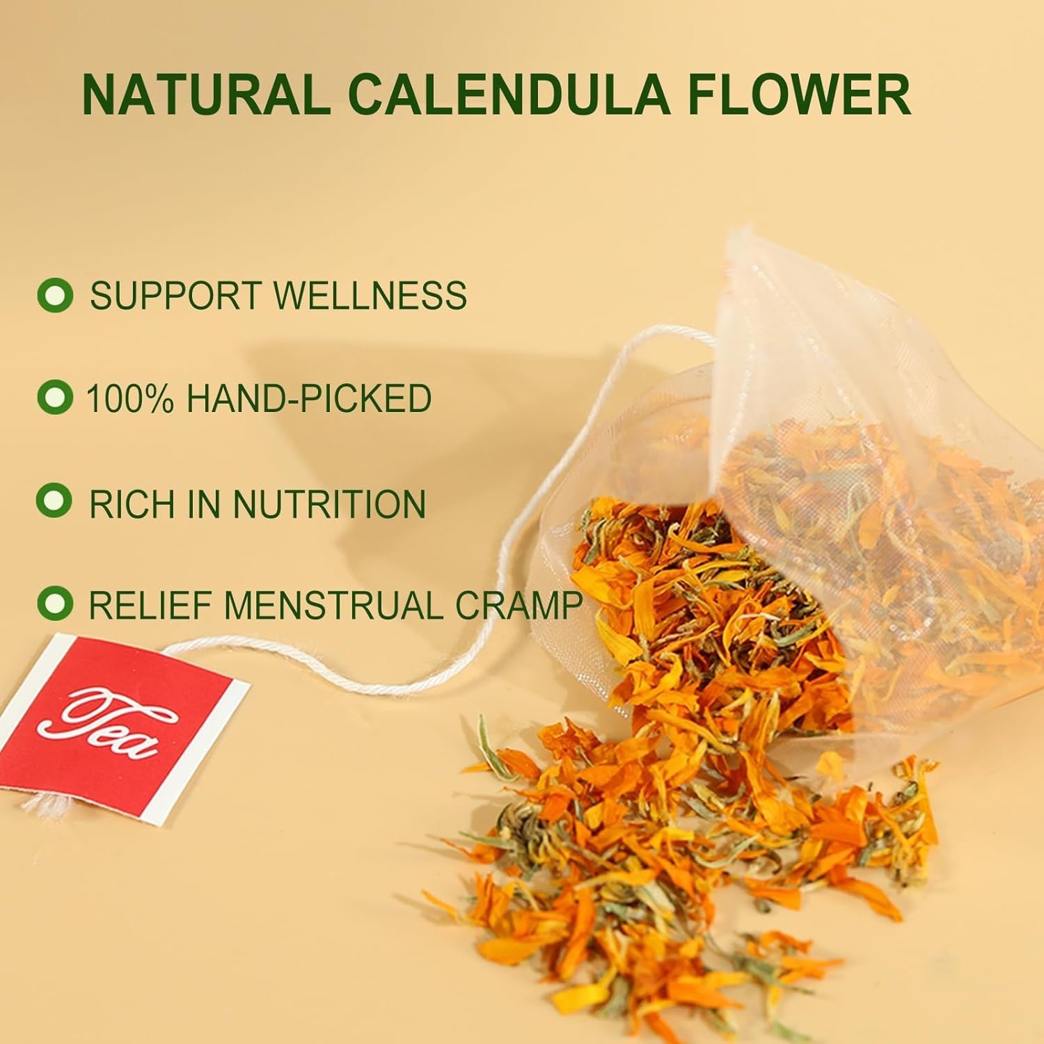 Calendula Tea Bags, 36 Count – Natural, Caffeine-Free Infusion for Soothing Sip
