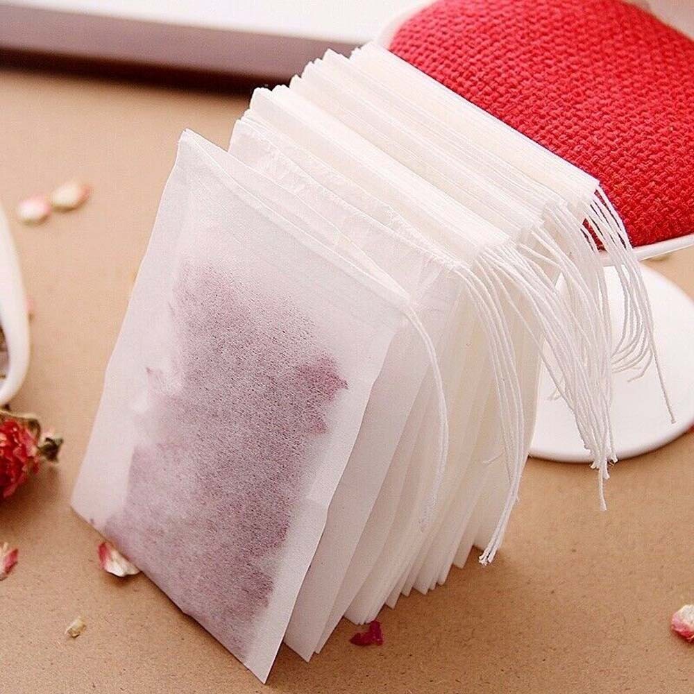 100 pcs Non-woven Disposable Empty Teabags Loose Herbs Tea Bags with Drawstring