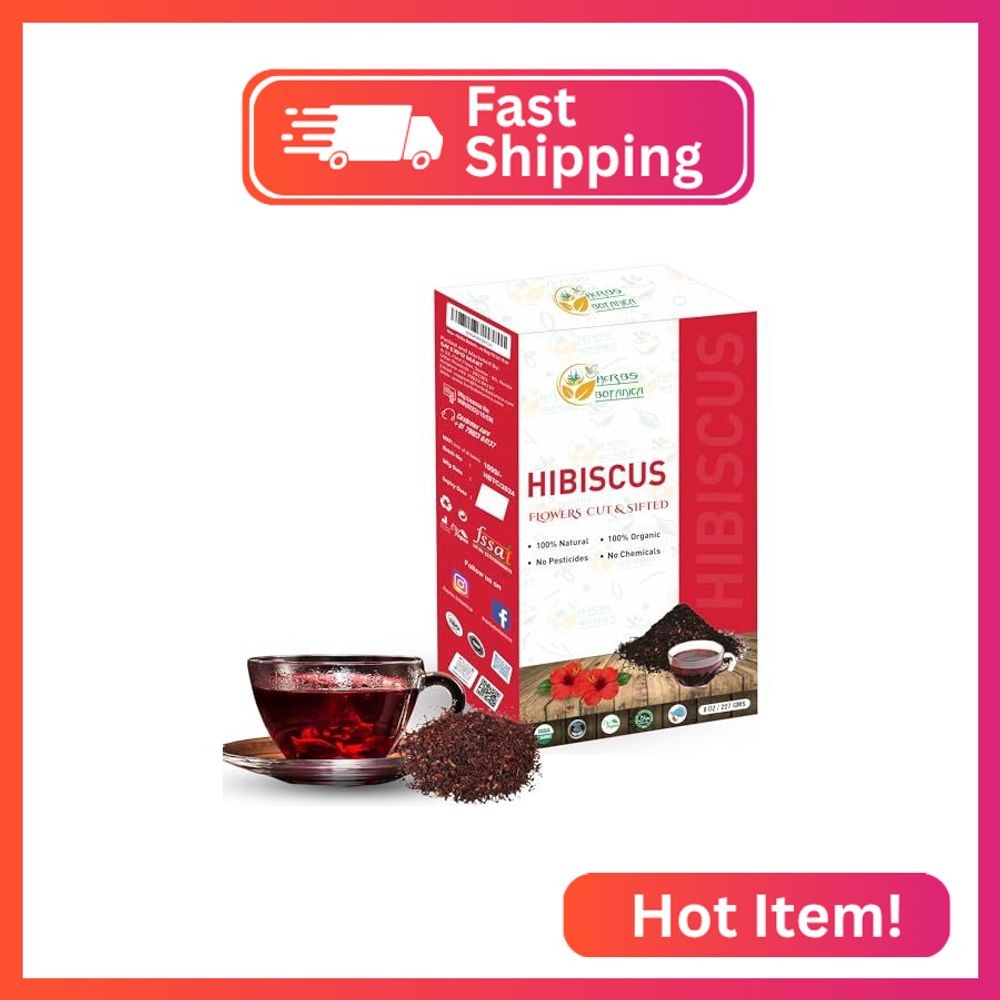 Herbs Botanica Hibiscus Flowers Loose Cut & Sifted 100% Organic Dried Hibiscus S