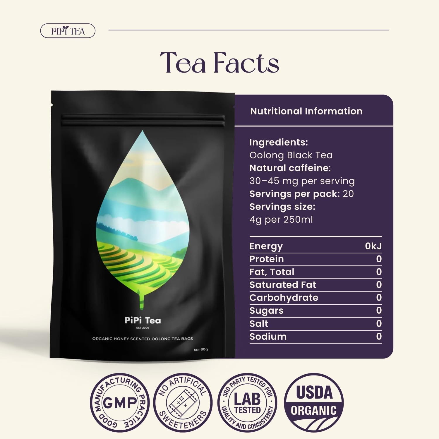 Whole Leaf Oolong Tea – 20 Organic Bags for Stress Relief & Weight Loss